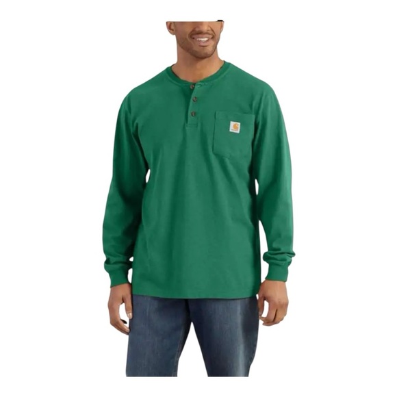 Carhartt Men's Forest Green Long Sleeve Tee - Picture 1 of 4